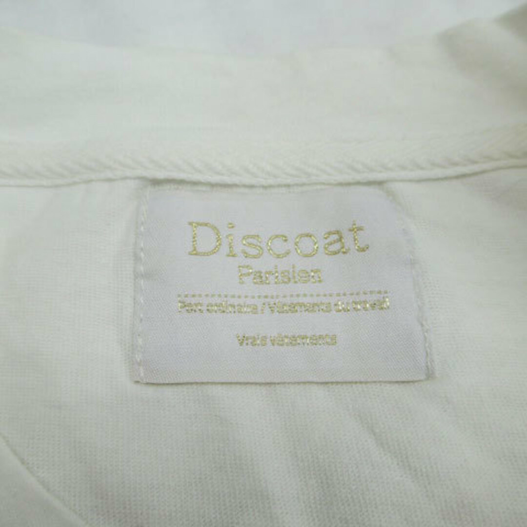 Discoat(ディスコート)のディスコート Tシャツ カットソー 五分袖 ラウンドネック プリント F 白 レディースのトップス(その他)の商品写真