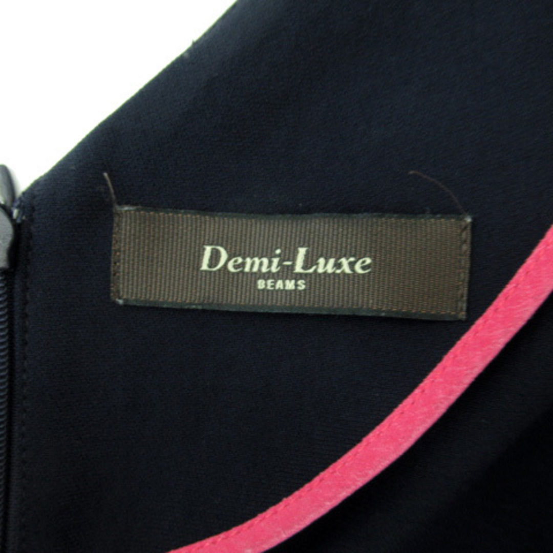 Demi-Luxe BEAMS(デミルクスビームス)のデミルクス ビームス ワンピース ロング ノースリーブ Vネック 無地 38 紺 レディースのワンピース(ロングワンピース/マキシワンピース)の商品写真