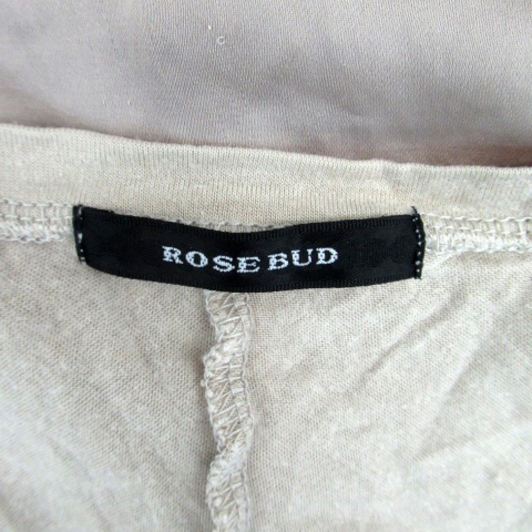 ROSE BUD(ローズバッド)のローズバッド カットソー Uネック 半袖 ロールアップ 切替 F グレーベージュ レディースのトップス(カットソー(半袖/袖なし))の商品写真