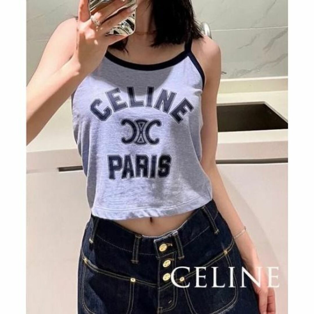 CELINE PARIS トリオンフ クロップド クラシックタンクトップ-