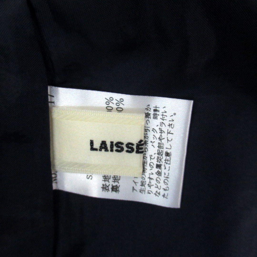 LAISSE PASSE(レッセパッセ)のレッセパッセ 台形スカート ひざ丈 無地 花柄刺繍 38 紺 ネイビー レディースのスカート(ひざ丈スカート)の商品写真