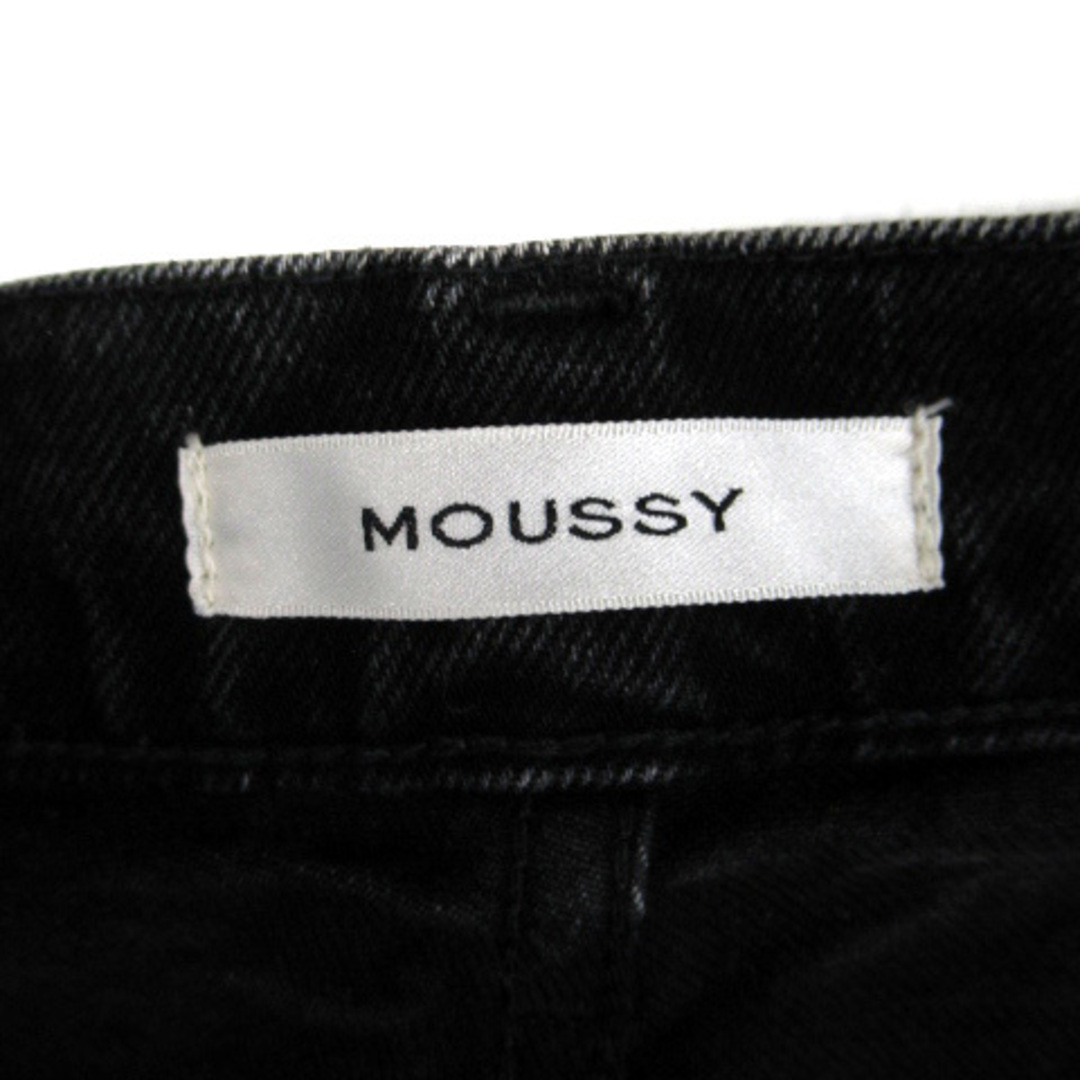 moussy(マウジー)のマウジー moussy デニムパンツ ジーンズ テーパード アンクル丈 24 黒 レディースのパンツ(デニム/ジーンズ)の商品写真