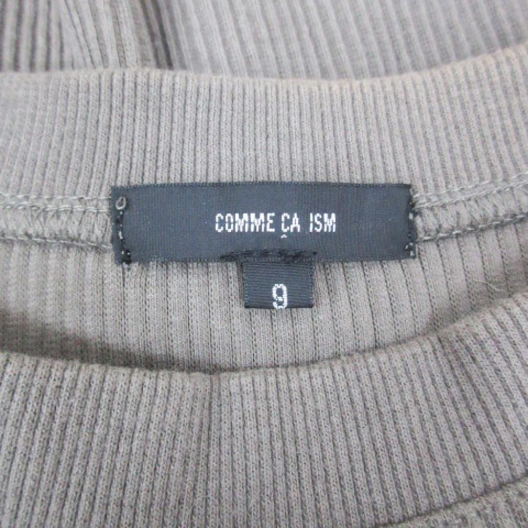 COMME CA ISM(コムサイズム)のコムサイズム リブニット カットソー 半袖 リボン 無地 9 カーキ /FF8 レディースのトップス(ニット/セーター)の商品写真