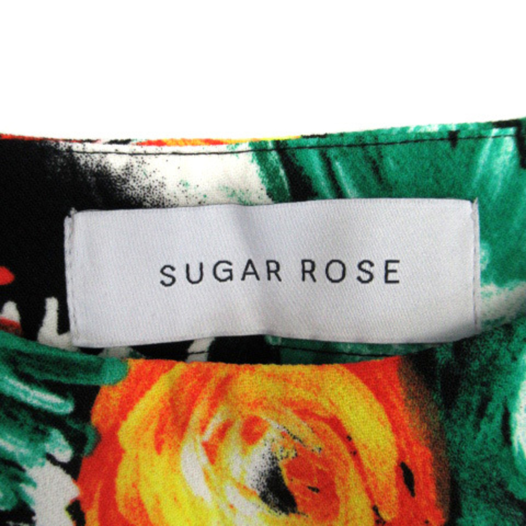 Sugar Rose(シュガーローズ)のシュガーローズ カットソー ラウンドネック 花柄 F マルチカラー グリーン レディースのトップス(カットソー(半袖/袖なし))の商品写真