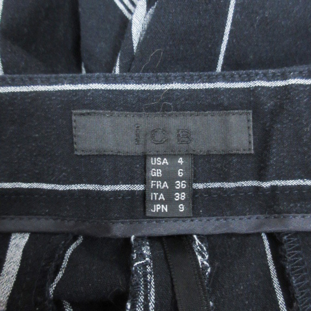 ICB(アイシービー)のアイシービー ガウチョパンツ ワイドパンツ 七分丈 9 白 黒 /FF18 レディースのパンツ(その他)の商品写真