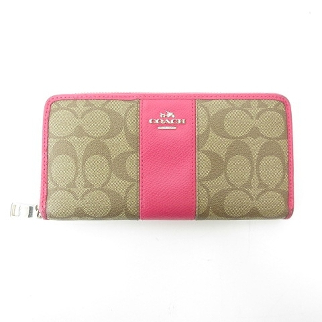 新品/未使用COACHコーチシグネチャー長財布ロングウォレットベージュ×ピンク3