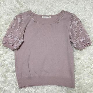 ミッシュマッシュ(MISCH MASCH)のMISCH MASCH ニット ビジュー レース【M】半袖 カットソー(カットソー(半袖/袖なし))