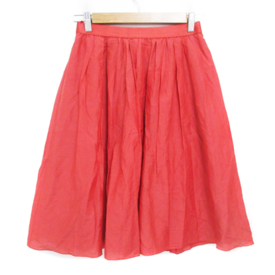 BEAUTY&YOUTH UNITED ARROWS(ビューティアンドユースユナイテッドアローズ)のB&Y ユナイテッドアローズ フレアスカート ミモレ丈 無地 F 赤 /FF36 レディースのスカート(ひざ丈スカート)の商品写真