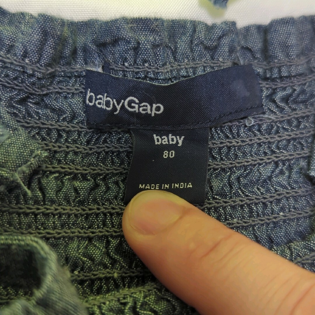 babyGAP(ベビーギャップ)の【babyGap】80cm　デニム風キャミソールワンピース　キャミワンピ キッズ/ベビー/マタニティのベビー服(~85cm)(ワンピース)の商品写真