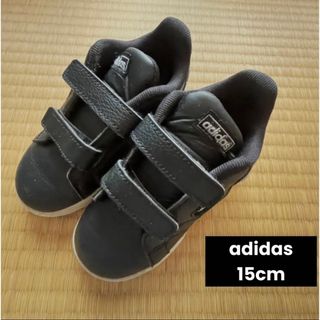 adidas アディダス　スニーカー　15cm キッズ　ブラック(スニーカー)