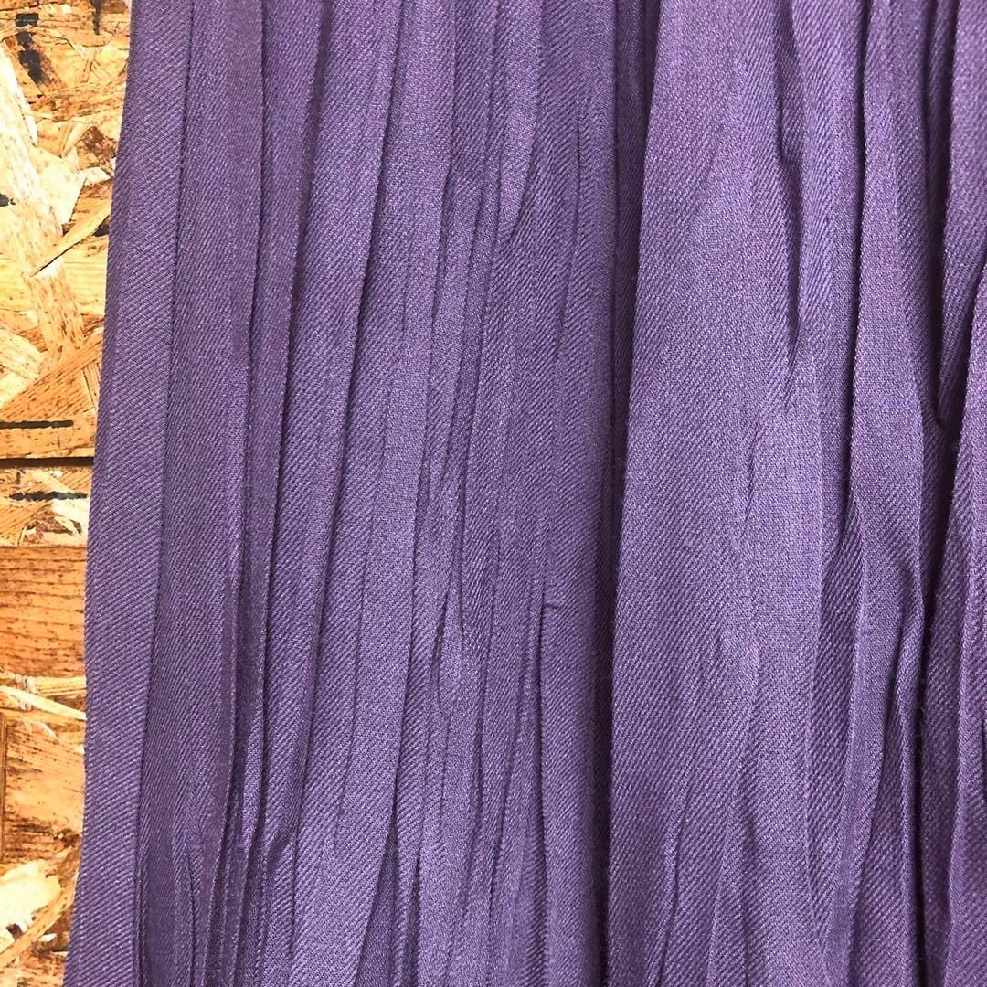 Mila Owen(ミラオーウェン)のミラオーウェン レディース【XS相当】プリーツロングスカート ラムウール混 紫 レディースのスカート(ロングスカート)の商品写真