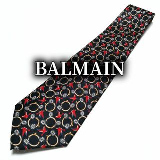 バルマン(BALMAIN)のピエールバルマン 鳥とリング ブラック ネクタイ B101-Q16(ネクタイ)