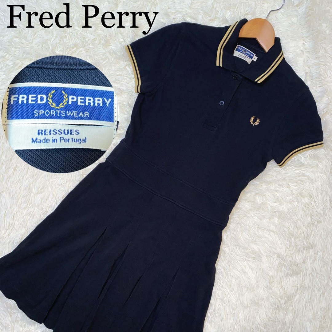 FRED PERRY - フレッドペリー ポロシャツ ワンピース 半袖 ブラック M