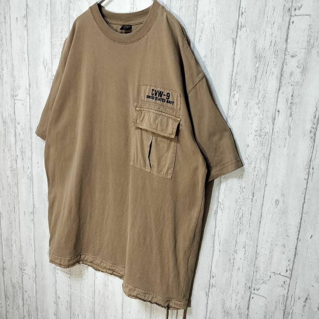 AVIREX(アヴィレックス)のAVIREX　ミリタリー　ポケットTシャツ　上野商会　ヒモ付き　cvw-9 メンズのトップス(Tシャツ/カットソー(半袖/袖なし))の商品写真