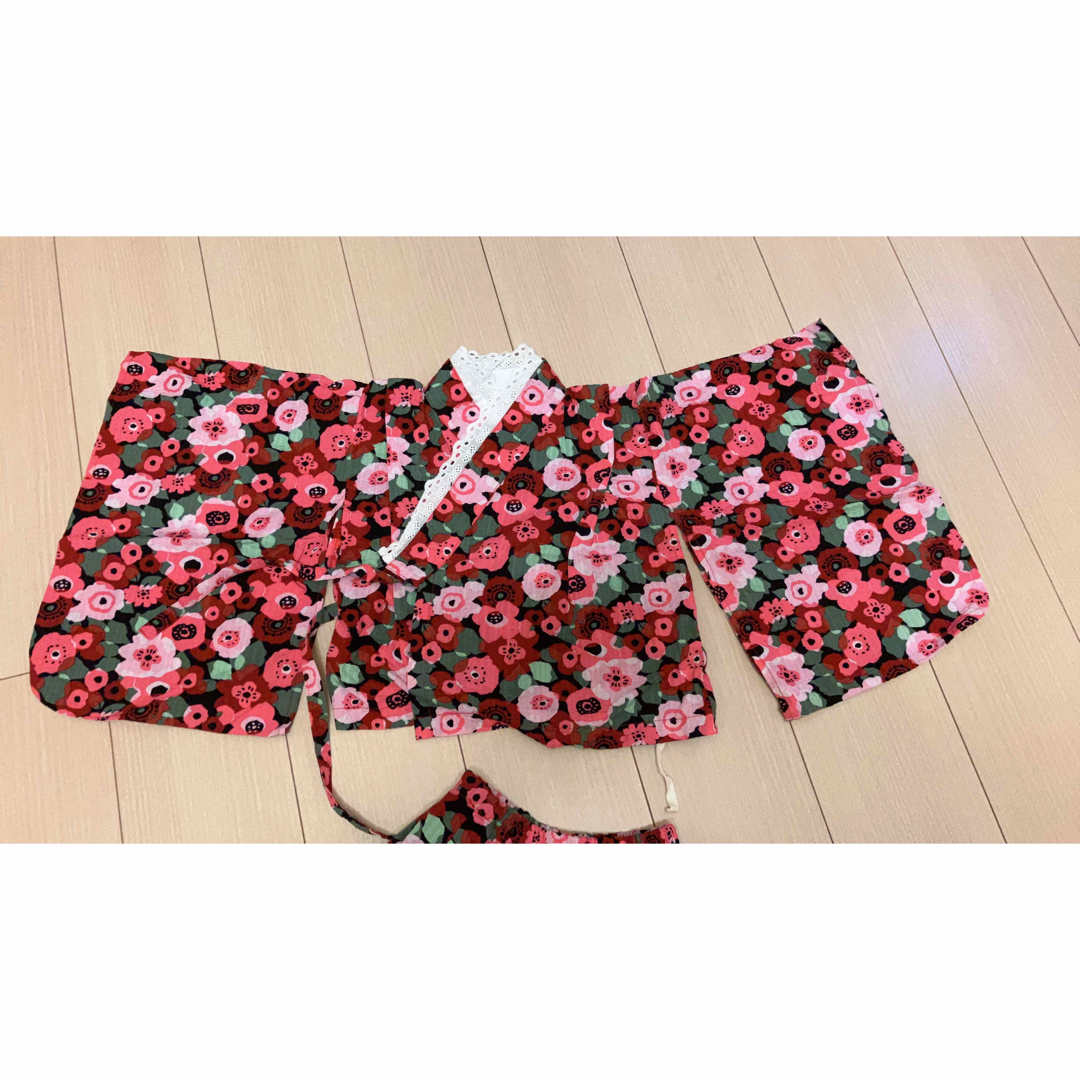 浴衣☆90〜100 浴衣　セパレート　フリフリ　レトロ キッズ/ベビー/マタニティのキッズ服女の子用(90cm~)(甚平/浴衣)の商品写真