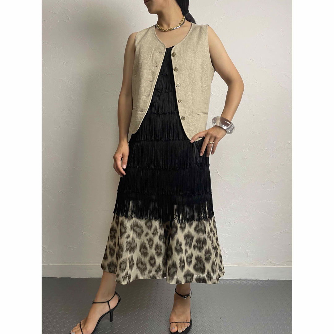 vintage leopard skirt レディースのスカート(ひざ丈スカート)の商品写真