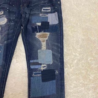 ラルフローレン ラグビー パッチワーク ペイント 再構築 デニム 美品