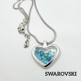 スワロフスキー(SWAROVSKI)のあいたろ様【美品】SWAROVSKI ネックレス ハート シルバー マルチカラー(ネックレス)