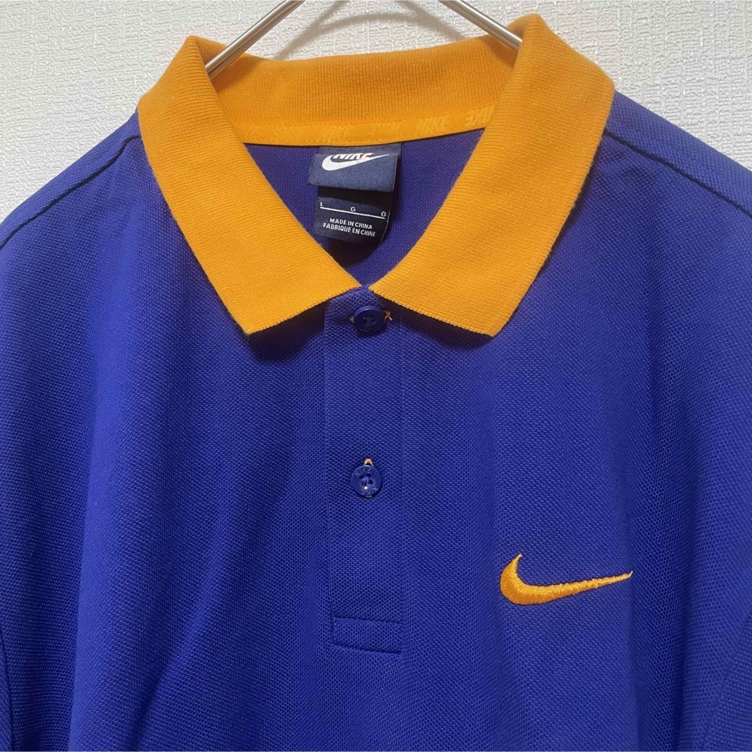 NIKE(ナイキ)の専用NIKE ポロシャツ バイカラー スウッシュ 半袖 L 国内正規 青  メンズのトップス(ポロシャツ)の商品写真