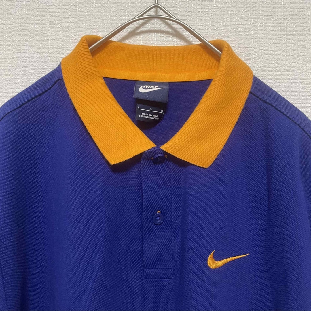 NIKE(ナイキ)の専用NIKE ポロシャツ バイカラー スウッシュ 半袖 L 国内正規 青  メンズのトップス(ポロシャツ)の商品写真