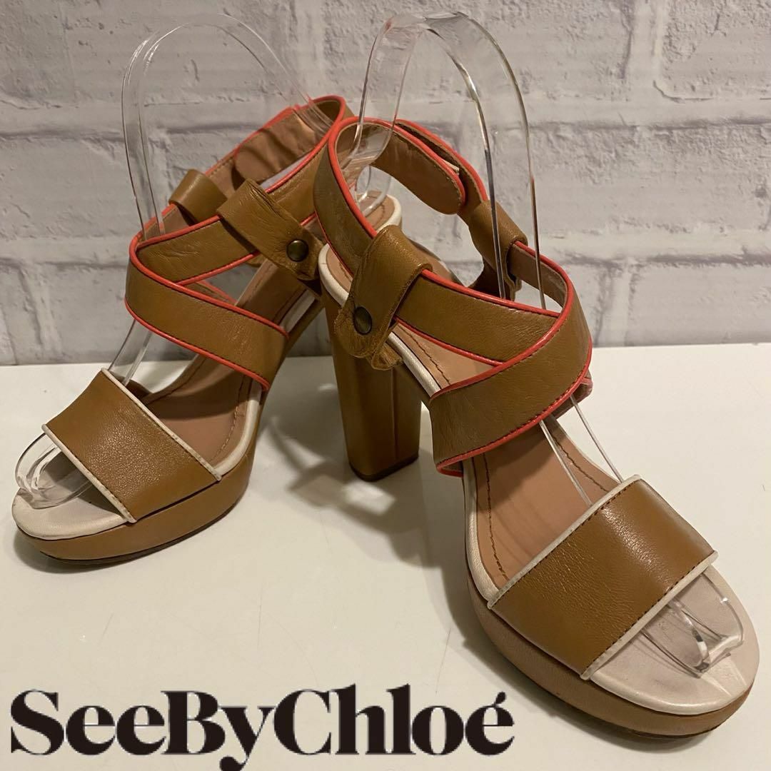 SEE BY CHLOE - 【人気ブランド！レザー！チャンキーヒール！】SEE BY