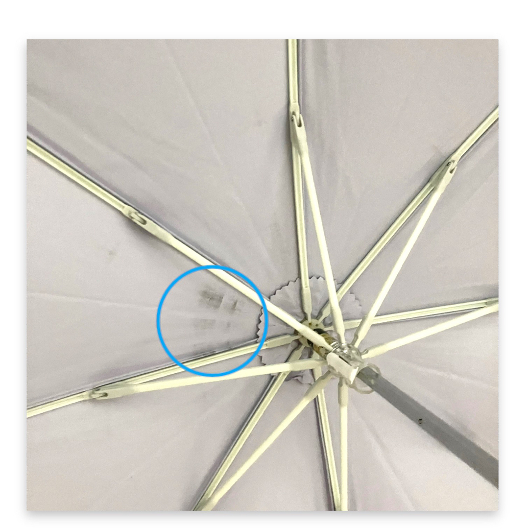 BURBERRY(バーバリー)の良品✨バーバリー　折り畳み　日傘　レース　グレー×パープル レディースのファッション小物(傘)の商品写真