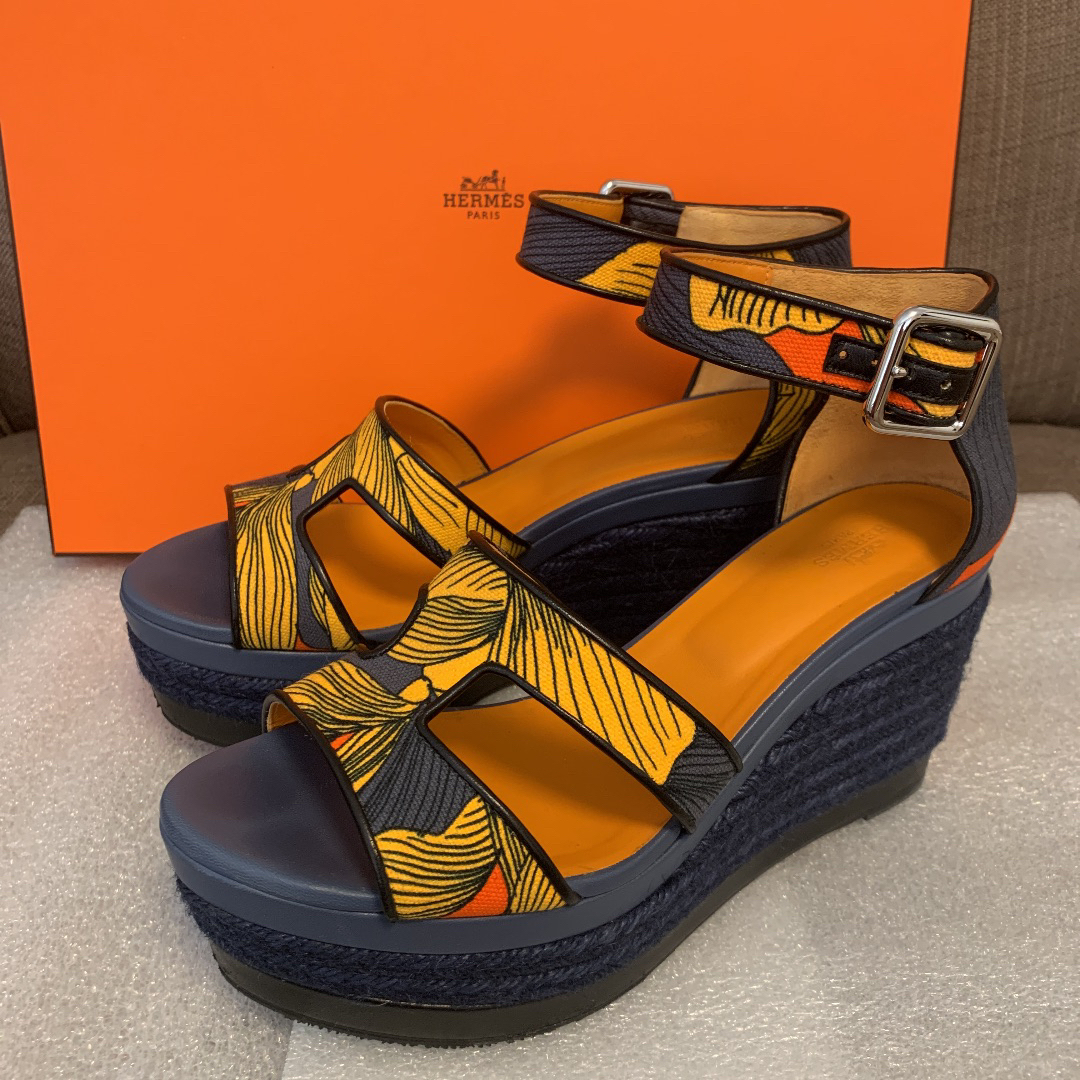 HERMES - 【エルメス】ウエッジソール サンダル イラナ size39の HERMES - 【エルメス】ウエッジソール サンダル イラナ size39の
