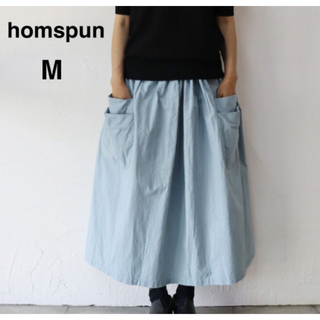 ホームスパン(homspun)のhomspun ダブルポケットギャザースカート M(ロングスカート)