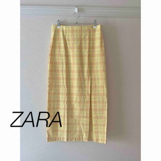 ザラ(ZARA)のZARA コットンスリットタイトロングスカート(ロングスカート)