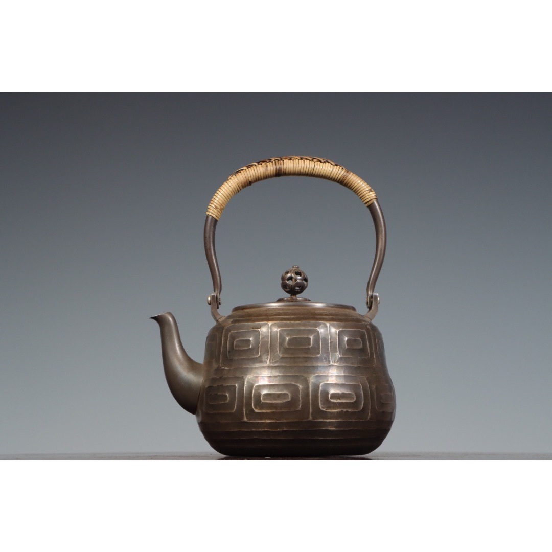 大人女性の 【雅古堂】茶壺 純銀 古董 個人藏 湯沸し 銀 銀製 煎茶道具