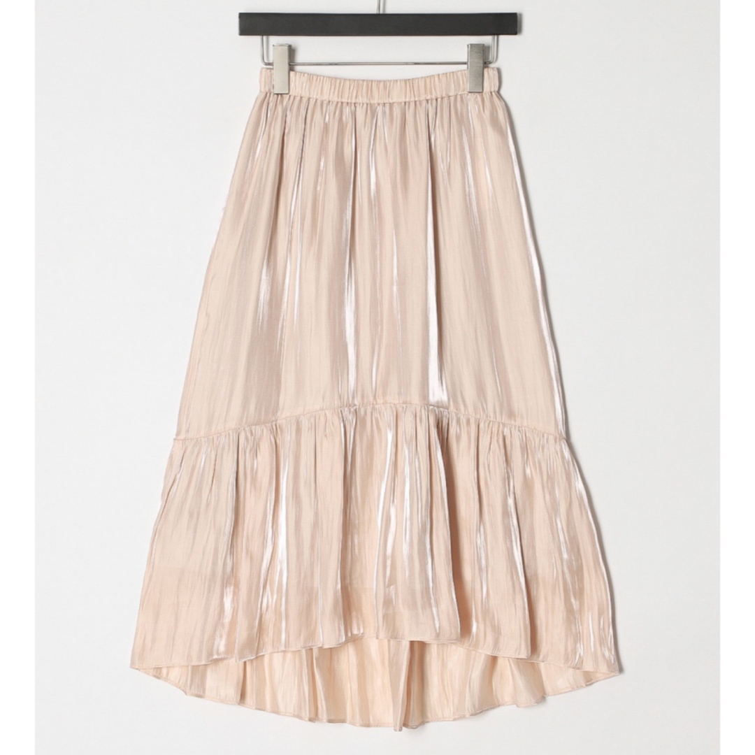 NOLLEY'S(ノーリーズ)の新品NOLLEY'Sべピーピンクプラチナ割繊ギャザースカート レディースのスカート(ロングスカート)の商品写真