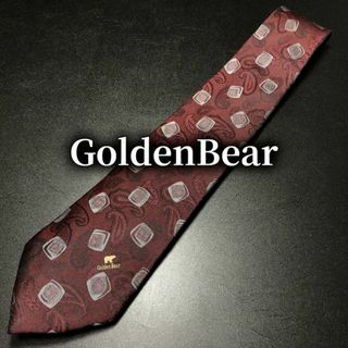 ゴールデンベア(Golden Bear)のゴールデンベア ロゴペイズリー ワインレッド ネクタイ B101-Z17(ネクタイ)