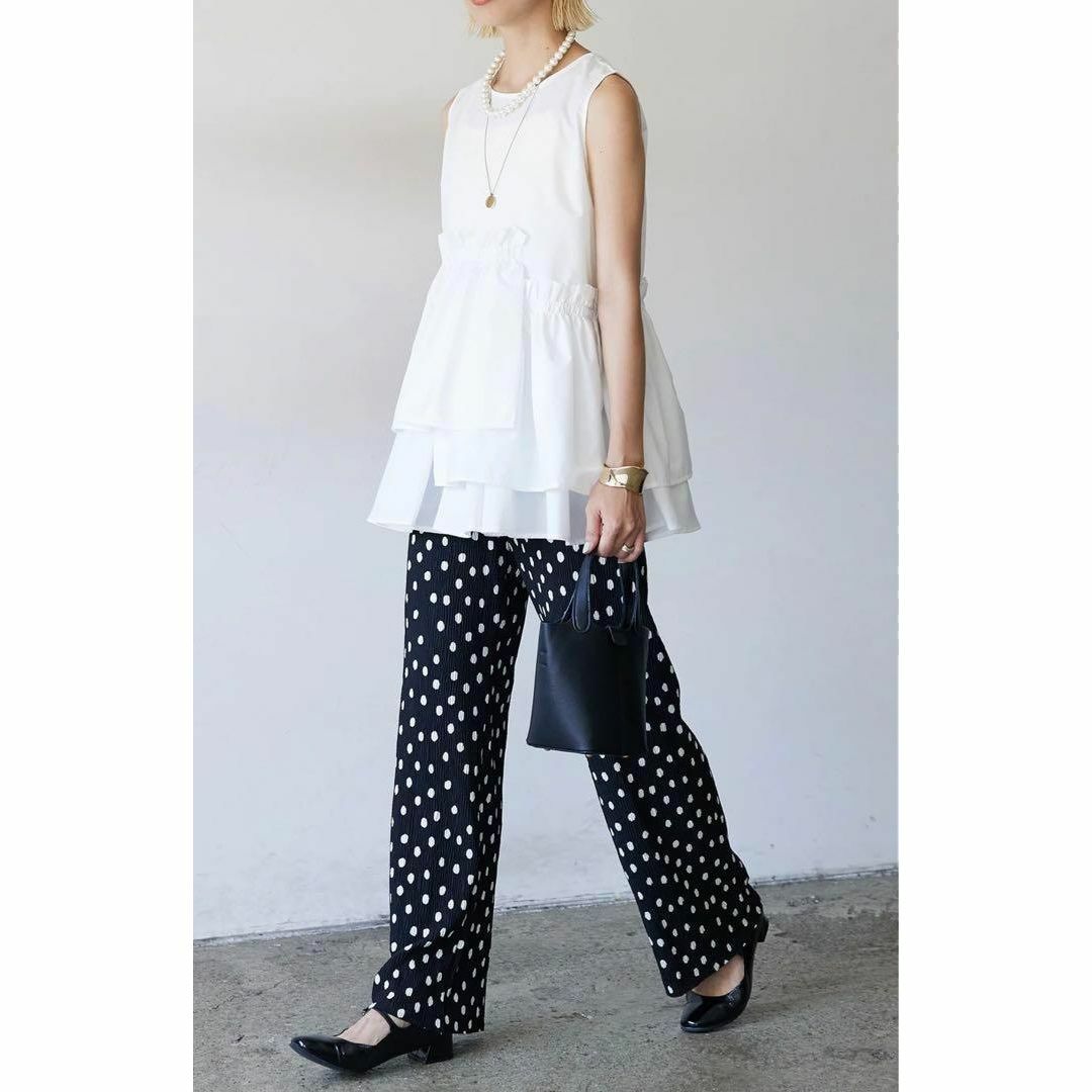 限定❗️大人気❗️完売品❗️再再入荷❣️美脚ドットリラックスパンツ frene