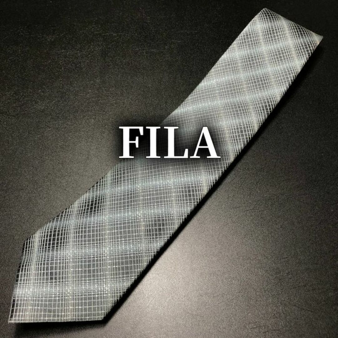 FILA(フィラ)のフィラ チェック グレー ネクタイ B102-B14 メンズのファッション小物(ネクタイ)の商品写真