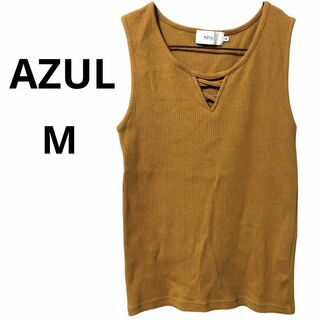 アズールバイマウジー(AZUL by moussy)のAZUL by moussy  アズール　タンクトップ　イエロー　フロントクロス(タンクトップ)