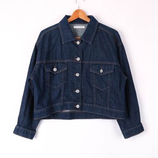 アズールバイマウジー(AZUL by moussy)のアズールバイマウジー デニムジャケット ショート丈 Gジャン コットン100％ M相当 レディース フリーサイズ ブルー AZUL by moussy(Gジャン/デニムジャケット)