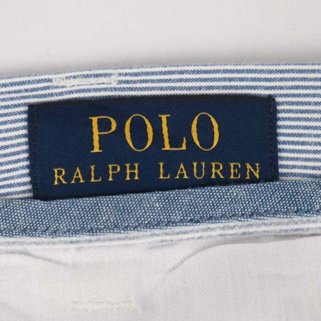 POLO RALPH LAUREN(ポロラルフローレン)のポロ・ラルフローレン ショートパンツ シアサッカー ストライプ ボトムス コットン100% メンズ 36サイズ ブルー POLO RALPH LAUREN メンズのパンツ(ショートパンツ)の商品写真