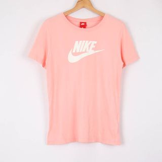 ナイキ(NIKE)のナイキ 半袖Tシャツ ロゴT クルーネック コットン トップス レディース Lサイズ ピンク NIKE(Tシャツ(半袖/袖なし))