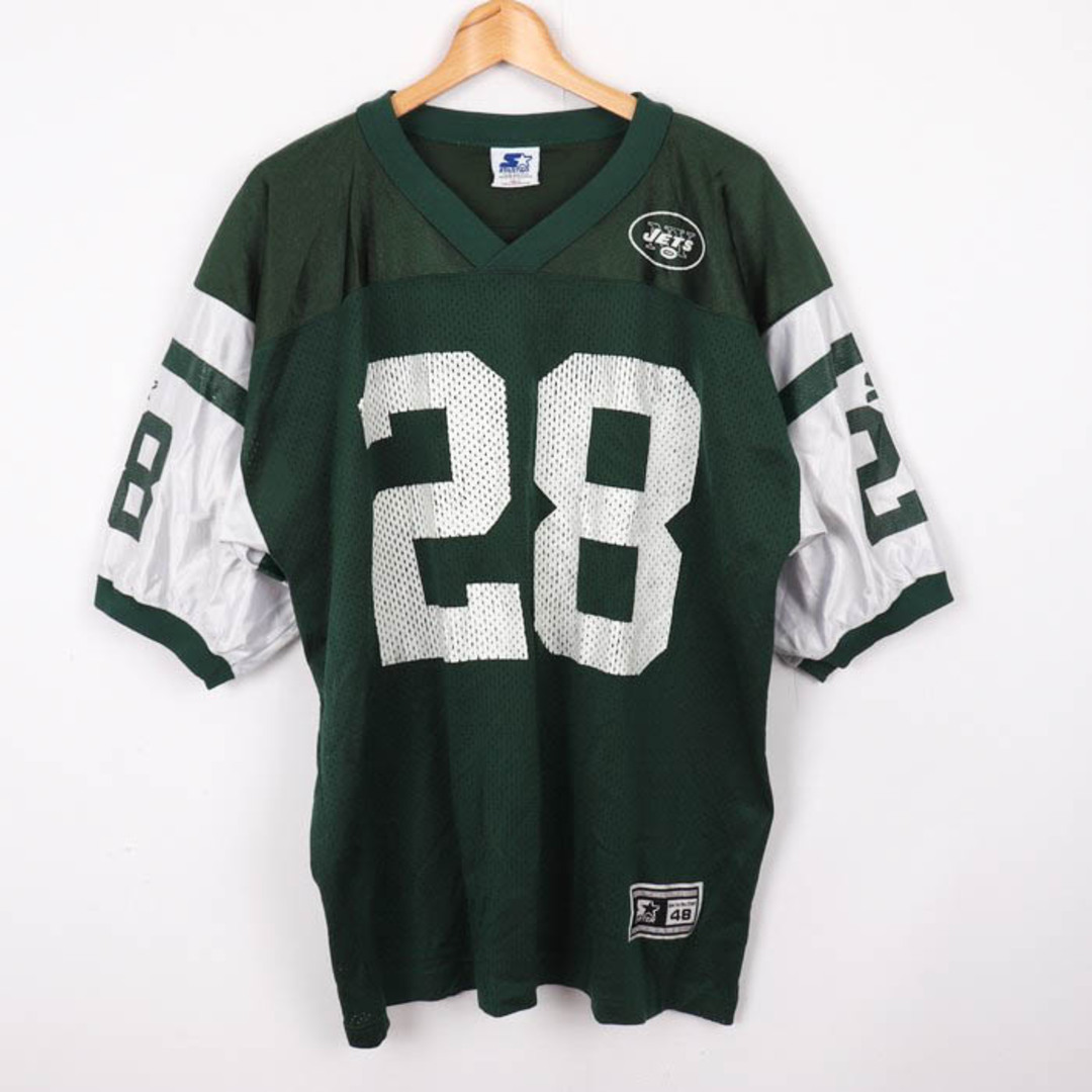 スターター 半袖Tシャツ アメフト ユニフォーム NFL ニューヨークジェッツ#28 ゲームシャツ US メンズ 48/Lサイズ グリーン STARTER