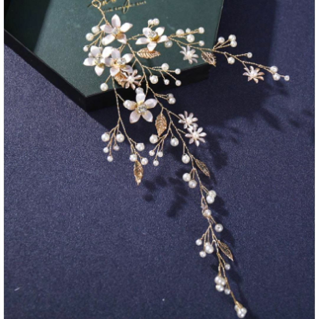 待望 ヘアアクセ アクセサリー 髪飾り 花柄 ゴールド 華やか 金 おはな パール 高級ブローチ コサージュ ブルー クリスタル フラワー 花 結婚式 パーティ o