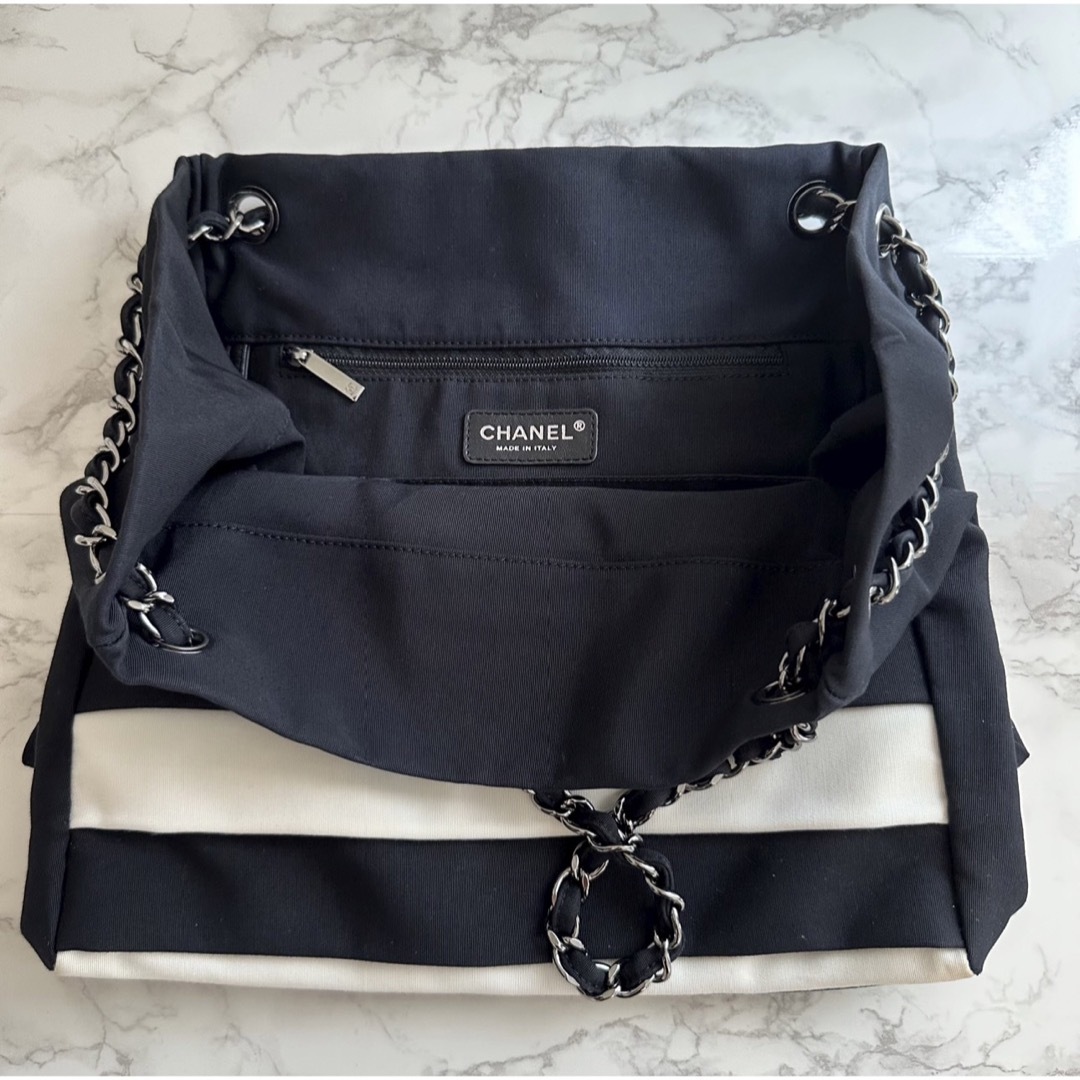 【正規品】CHANEL ボーダー　ショルダーバッグ　チェーン　トートバッグ