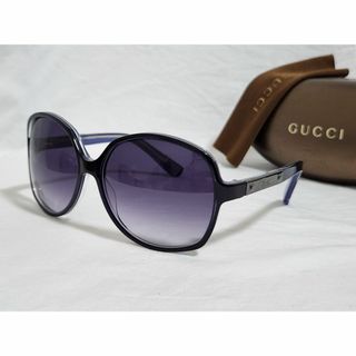 グッチ(Gucci)の正規 レア グッチ アイコンロゴ リフレクションフレームサングラス青 黒 付属有(サングラス/メガネ)