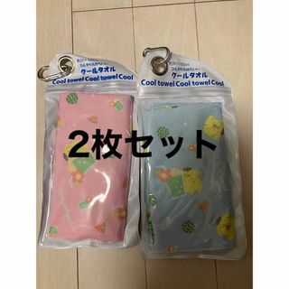 ポムポムプリン(ポムポムプリン)の⑤ひんやり気持ちいい　クールタオル　2枚　女の子　暑さ対策　冷却タオル(タオル)