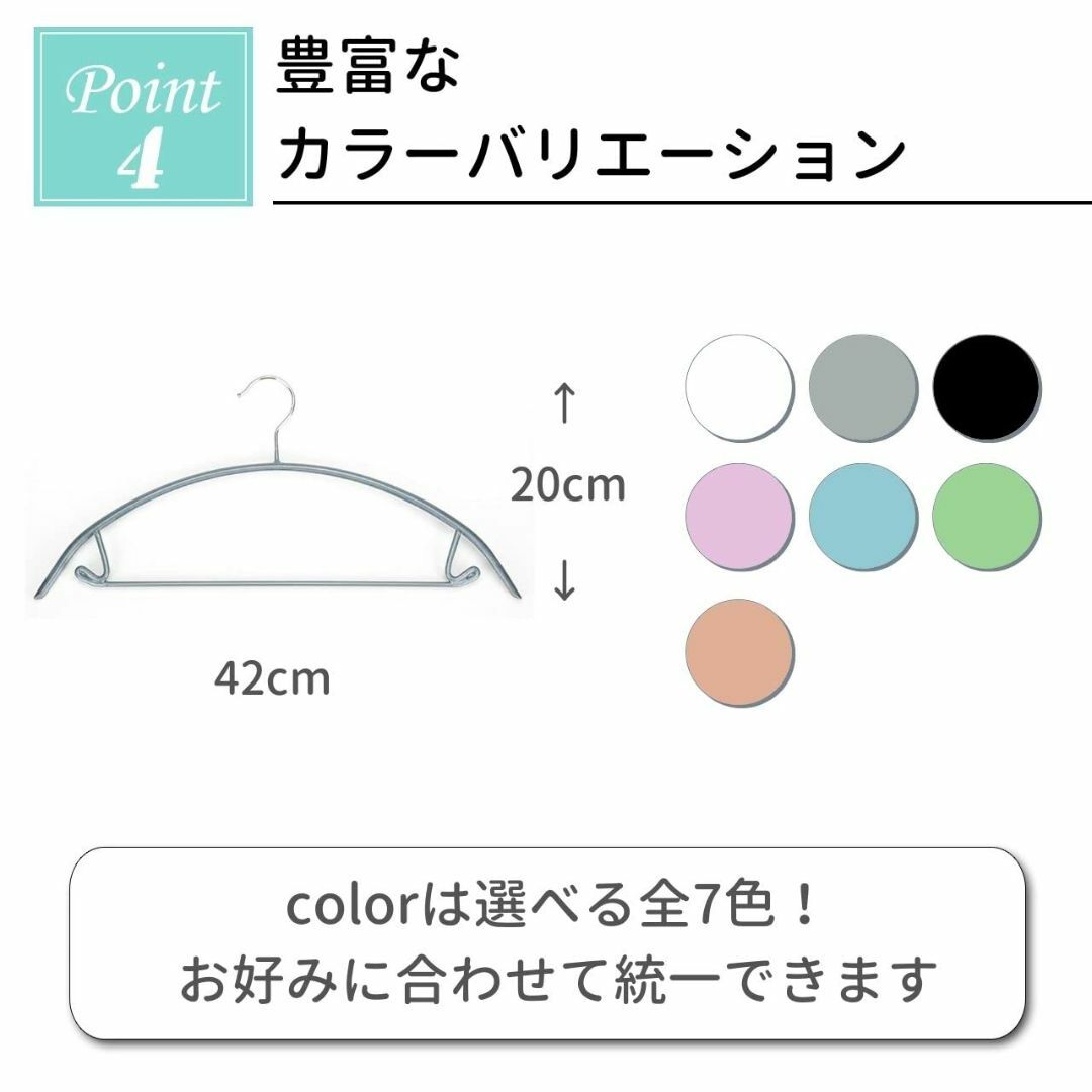 【色: グレー】人体 ハンガー 滑らない 収納 すべらない 滑り落ちない あとが 1