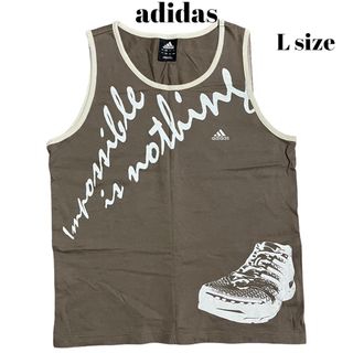 アディダス(adidas)の00’s adidas タンクトップ パフォーマンスロゴ ブラウン パンクY2K(タンクトップ)