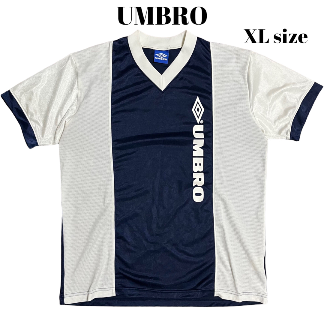 90’s UMBRO ゲームシャツ ホワイト×ネイビー