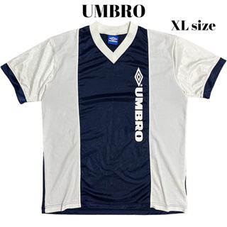 アンブロ(UMBRO)の90’s UMBRO ゲームシャツ ホワイト×ネイビー(Tシャツ/カットソー(半袖/袖なし))