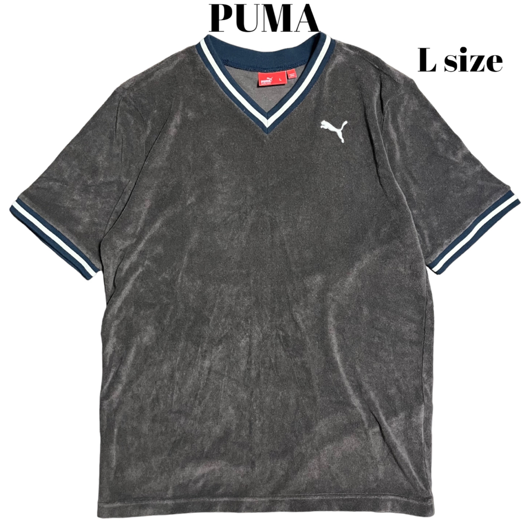 00’s PUMA リンガーTシャツ パイル地 ブラウン グランジ Y2K