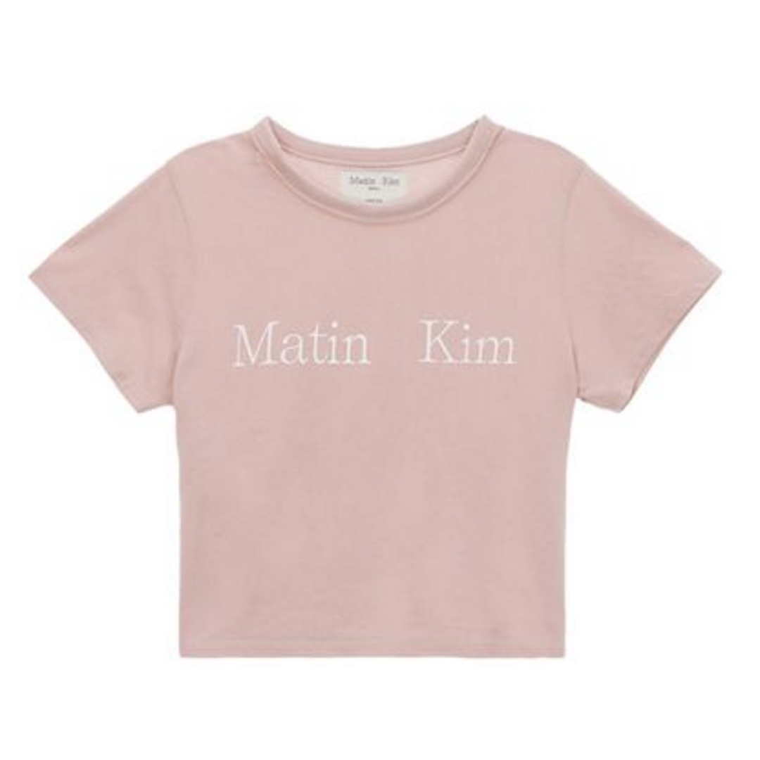 韓国 Matin Kim Tシャツ ピンク スリム Mサイズ 1
