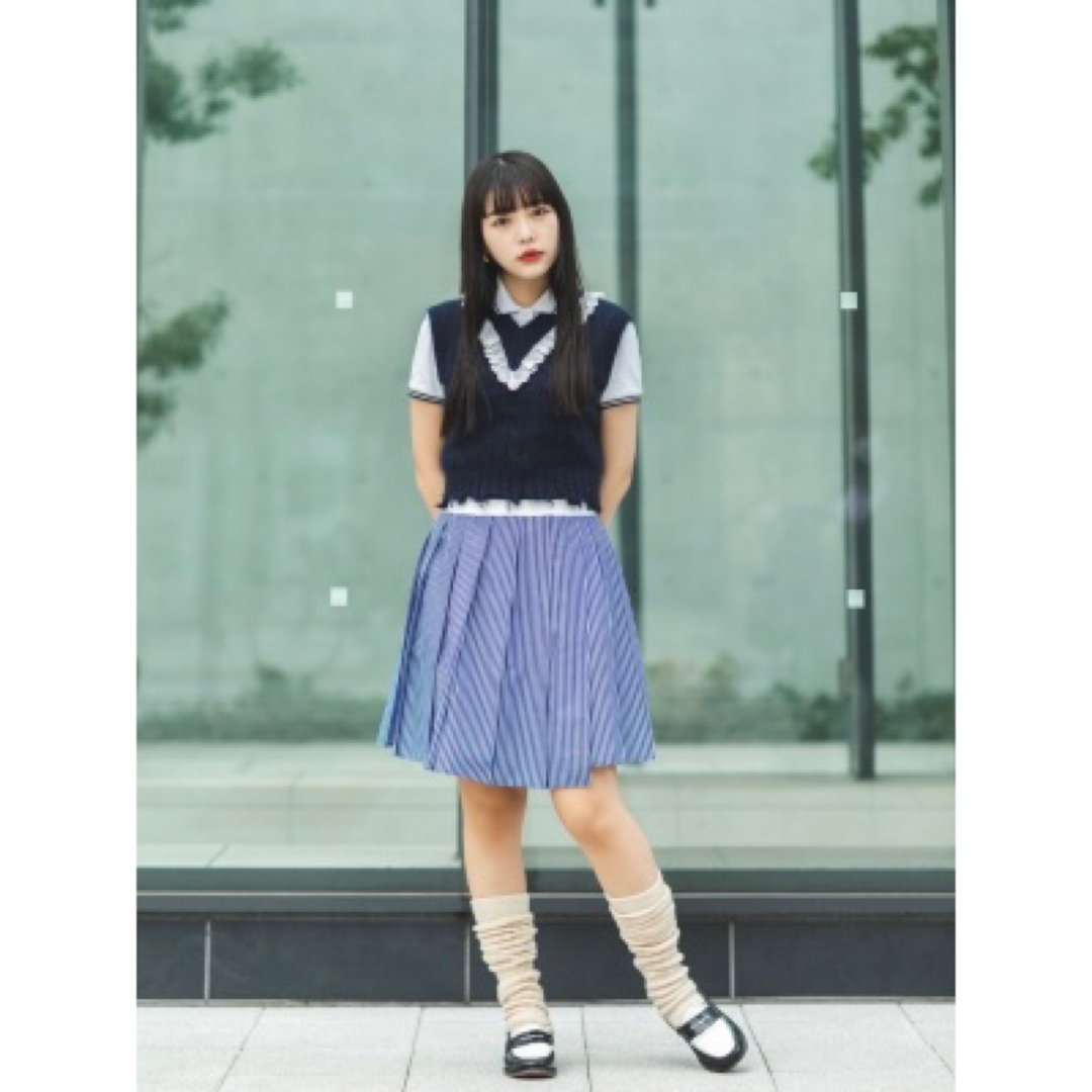 新品 ユニクロ jw Anderson プリーツストライプミニスカート Mサイズ